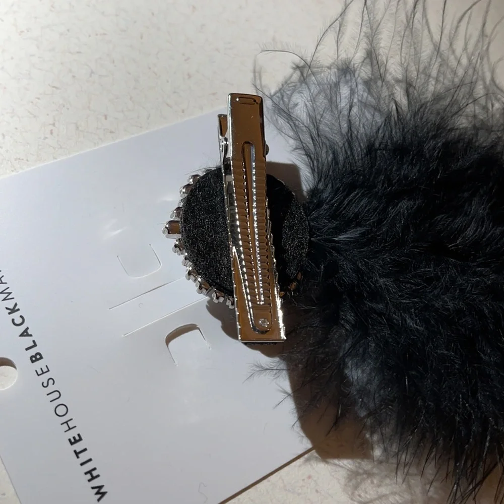 WHBM JEWELED FEATHER HAIR CLIP
